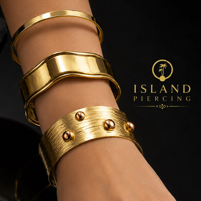 Gelang Tangan buatan Kuningan motif modern minimalis Plain style Brass Bangles