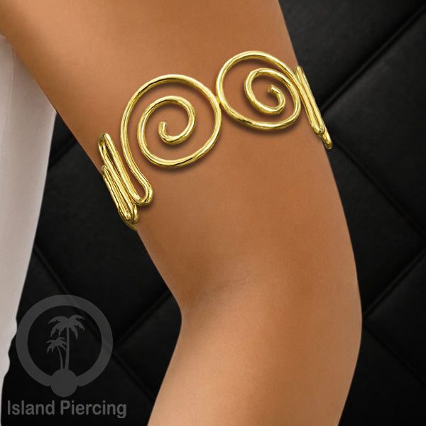 Gelang Tangan atas lengah buatan Kuningan motif modern minimalis Upper Arm Brass Bangles