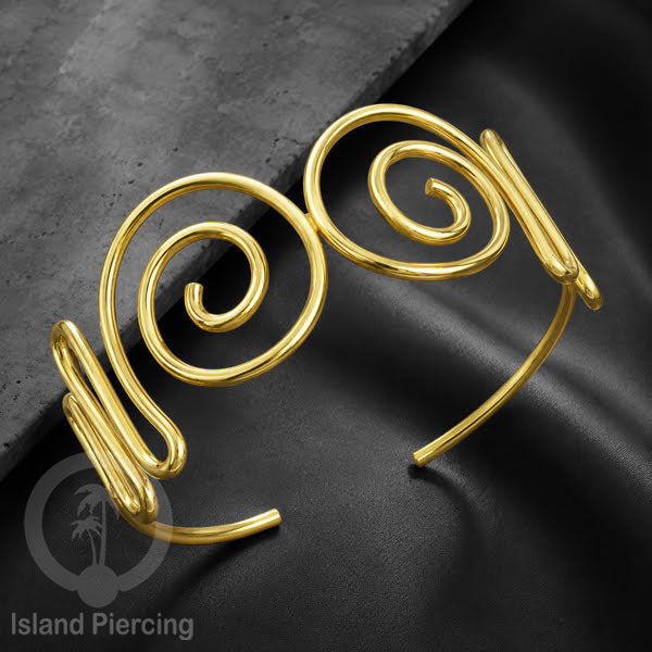 Gelang Tangan atas lengah buatan Kuningan motif modern minimalis Upper Arm Brass Bangles