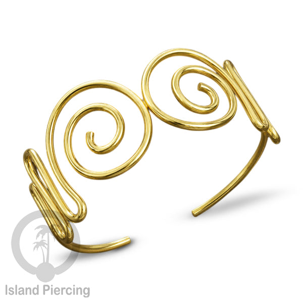 Gelang Tangan atas lengah buatan Kuningan motif modern minimalis Upper Arm Brass Bangles