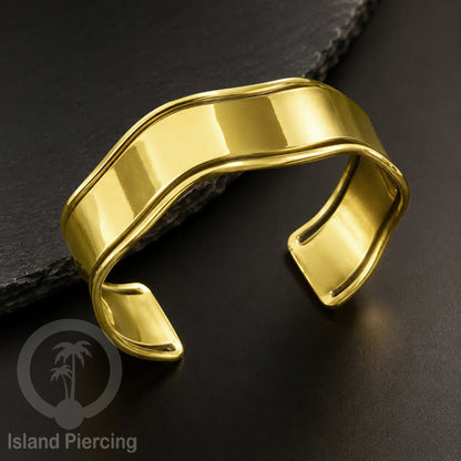 Gelang Tangan buatan Kuningan motif modern minimalis Plain style Brass Bangles