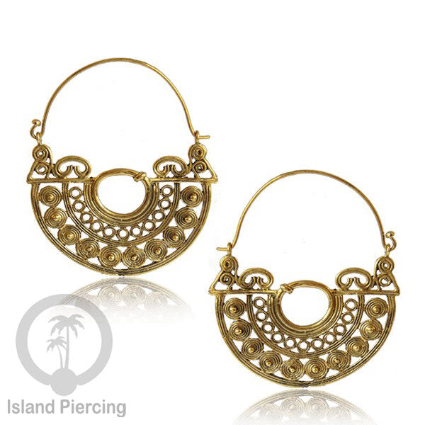 Anting Kuningan motif Pulau Bali, Brass Earring
