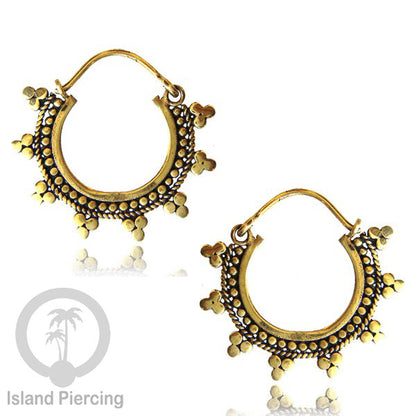 Anting dari bahan Kuningan Impor, motif klasik Bali, Tribal Brass Earrings 100% Nickel Free