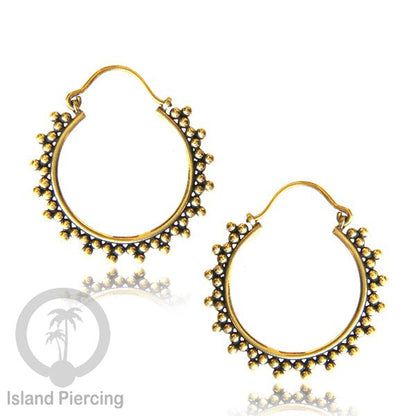 Anting dari bahan Kuningan Impor, motif klasik Bali, Tribal Brass Earrings 100% Nickel Free