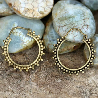 Anting dari bahan Kuningan Impor, motif klasik Bali, Tribal Brass Earrings 100% Nickel Free