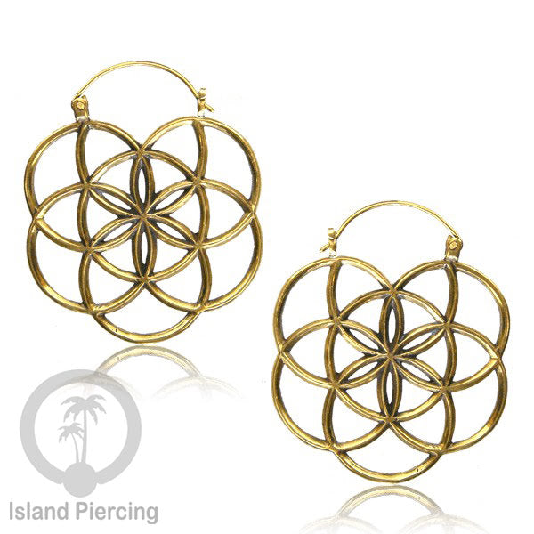 Anting dari bahan Kuningan Impor, motif klasik Bali, Tribal Brass Earrings 100% Nickel Free