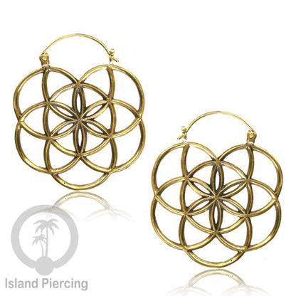 Anting dari bahan Kuningan Impor, motif klasik Bali, Tribal Brass Earrings 100% Nickel Free