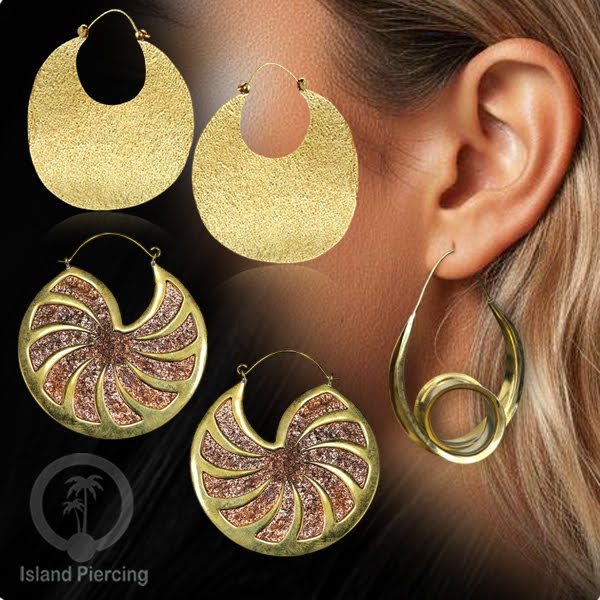Anting Kuningan seni buatan pakai tangan, hand made Brass Earrings