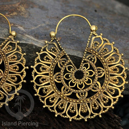 Bali style Brass Earrings, Anting Kuningan motif Mandala dan Geometrik bahan impor 100% tanpa nickel
