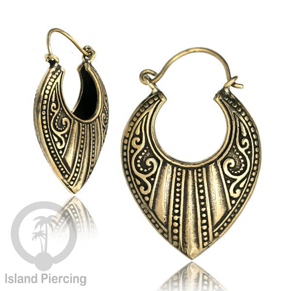 Anting Kuningan motif Pulau Bali, Brass Earring