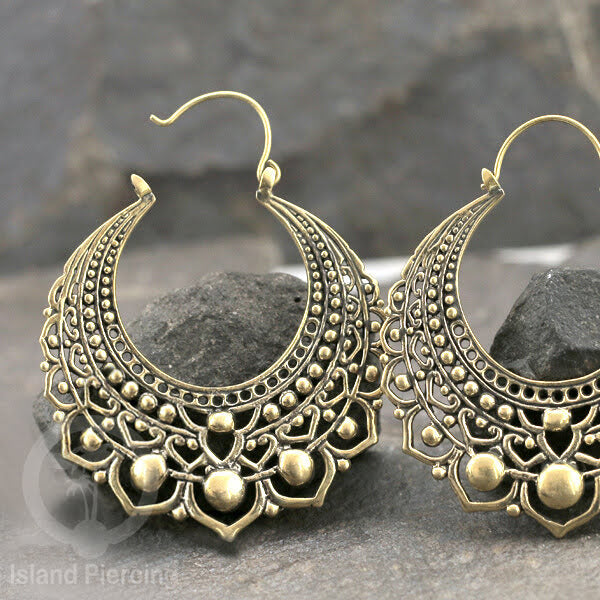 Anting-anting lingkaran kuningan besar, Bahan Impor 100% Nickel free Brass Earrings