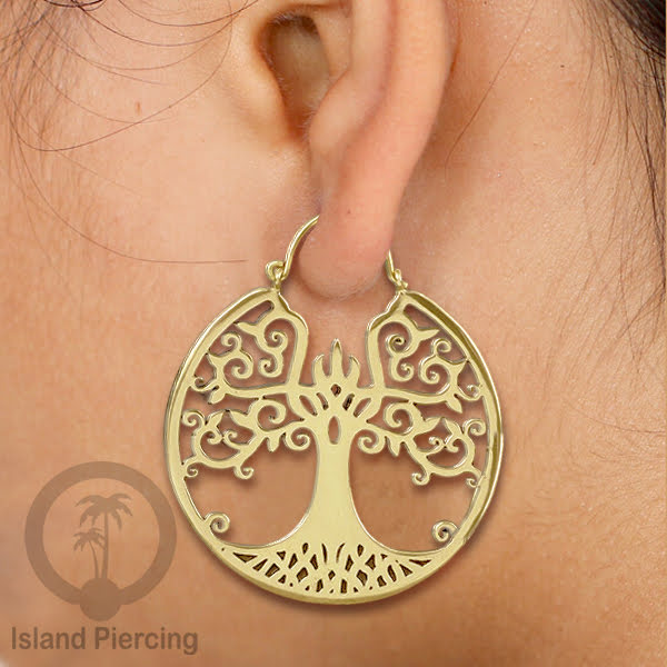 Anting-anting lingkaran kuningan besar, Bahan Impor 100% Nickel free Brass Earrings