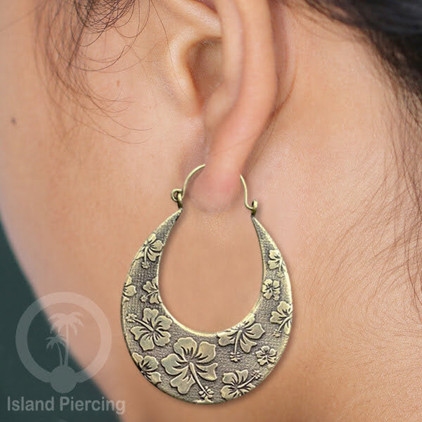 Anting-anting lingkaran kuningan besar, Bahan Impor 100% Nickel free Brass Earrings