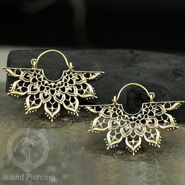 Aksesoris Anting kuningan model Mandala dan Hoop Brass Earring