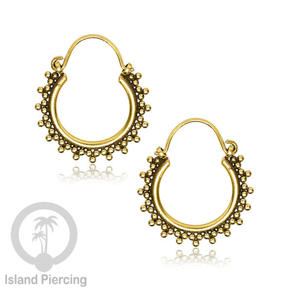 Aksesoris Anting kuningan model Mandala dan Hoop Brass Earring
