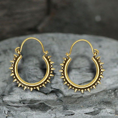 Aksesoris Anting kuningan model Mandala dan Hoop Brass Earring