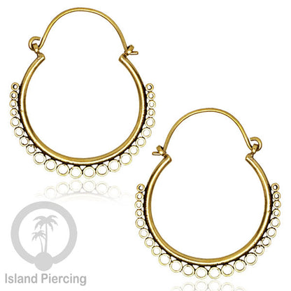 Aksesoris Anting kuningan model Mandala dan Hoop Brass Earring