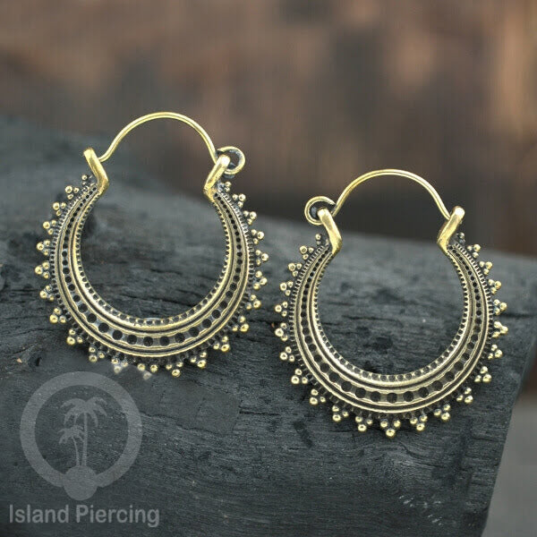Aksesoris Anting Kuningan inspires Pulau Bali, 100% Nickel free Brass Earrings