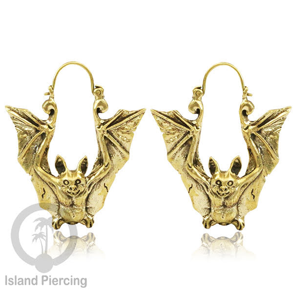 Anting Kuningan , Brass Earring, motif Kelelawar, Laba-laba dan Jamur