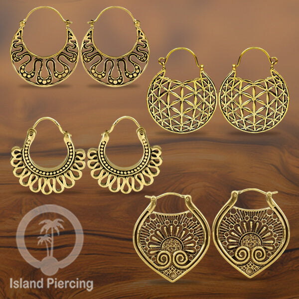 Brass Earrings, Anting Kuningan banyak motif bahan Kuningan Impor khusus Perhiasan.