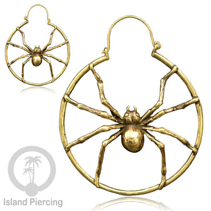 Anting Kuningan , Brass Earring, motif Kelelawar, Laba-laba dan Jamur