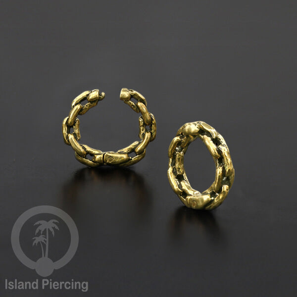 Brass Earlobe Cuff, Tindik Kuningan untuk lubang telinga besar