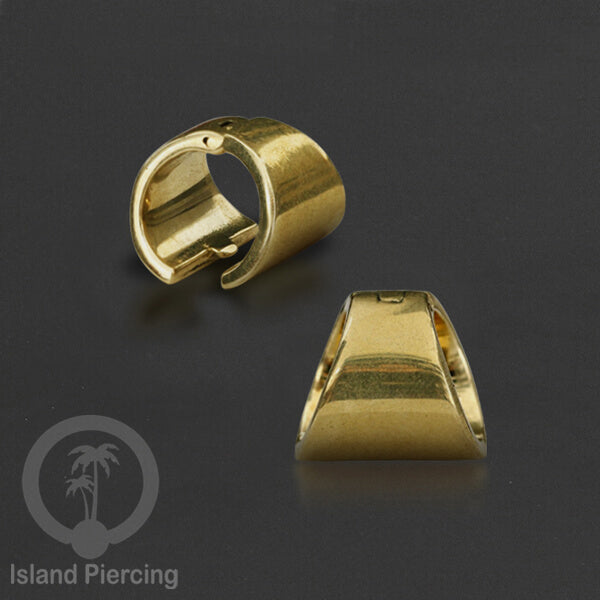 Brass Earlobe Cuff, Tindik Kuningan untuk lubang telinga yang besar 8mm ke atas
