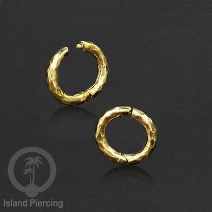 Brass Earlobe Cuff, Tindik Kuningan untuk lubang telinga yang besar 8mm dan lebih besar