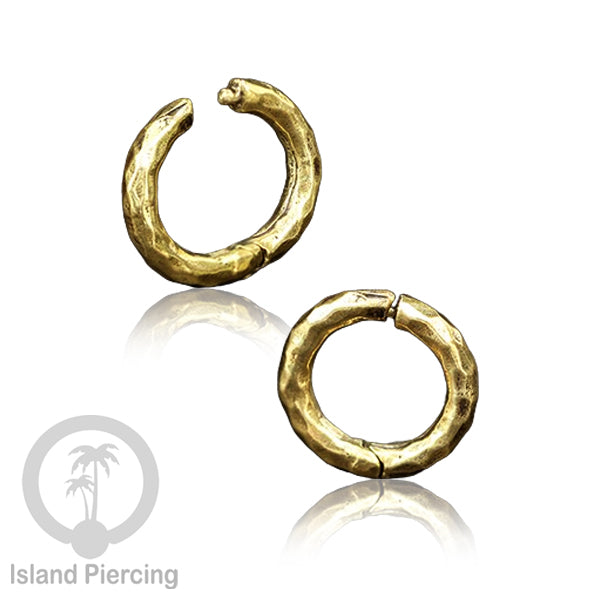 Brass Earlobe Cuff, Tindik Kuningan untuk lubang telinga yang besar 8mm dan lebih besar