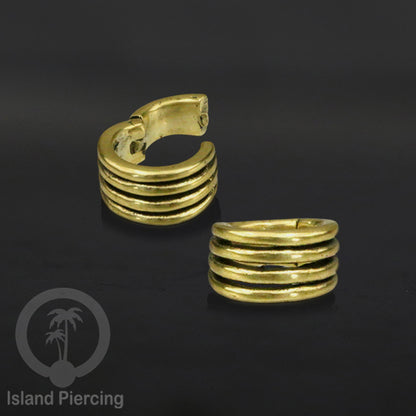 Brass Earlobe Cuff, Tindik Kuningan untuk lubang telinga yang besar 8mm dan lebih besar