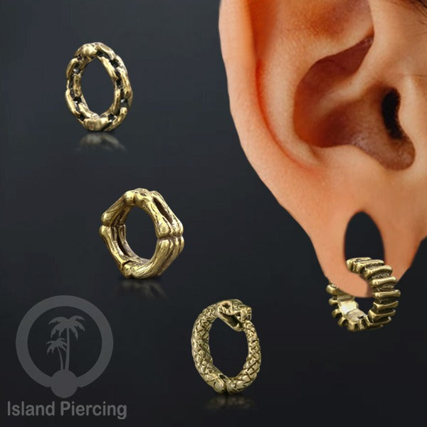 Brass Earlobe Cuff, Tindik Kuningan untuk lubang telinga besar