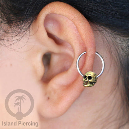BCR piercing stainless dengan dekorasi kuningan banyak pilihan