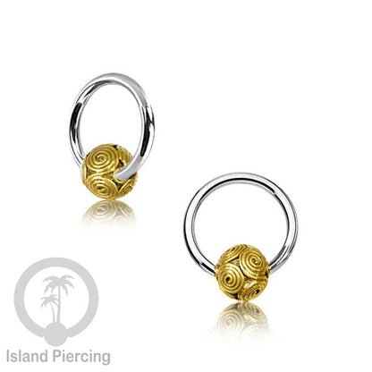 Tindik Stainless Piercing BCR dengan bola Kuningan banyak pilihan yang unik