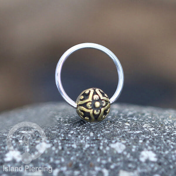 Tindik Stainless Piercing BCR dengan bola Kuningan banyak pilihan yang unik