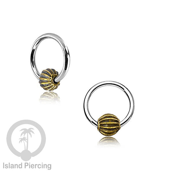 Tindik Stainless Piercing BCR dengan bola Kuningan banyak pilihan yang unik
