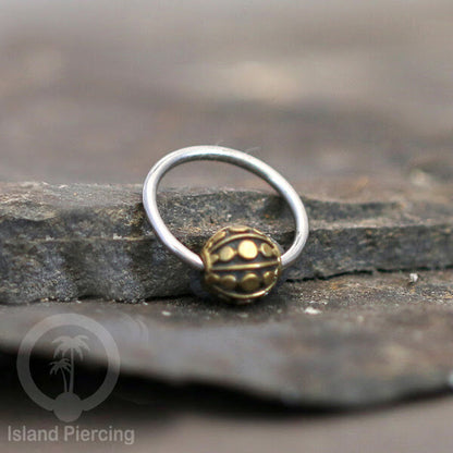 Tindik Stainless Piercing BCR dengan bola Kuningan banyak pilihan yang unik
