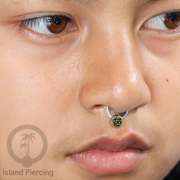BCR piercing stainless dengan dekorasi kuningan banyak pilihan