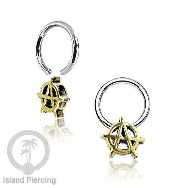 Tindik Stainless Piercing BCR dengan Liontin Kuningan banyak pilihan yang selera Gothic