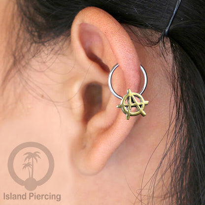 Tindik Stainless Piercing BCR dengan Liontin Kuningan banyak pilihan yang selera Gothic