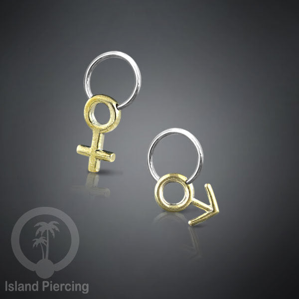 Tindik Stainless Piercing BCR dengan Liontin Kuningan