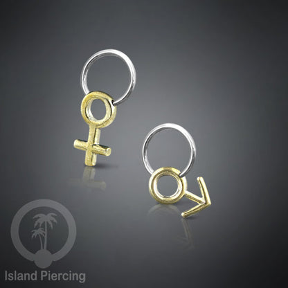Tindik Stainless Piercing BCR dengan Liontin Kuningan