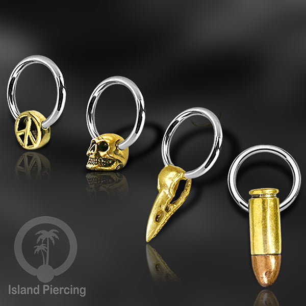 BCR piercing stainless dengan dekorasi kuningan banyak pilihan