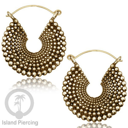 Anting kuningan gaya Maya, anting kuningan mandala, dan anting kuningan motif bali.