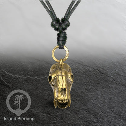 Kalung Liontin Kuningan motif Tengkorak Brass Pendant Necklace Skull designs
