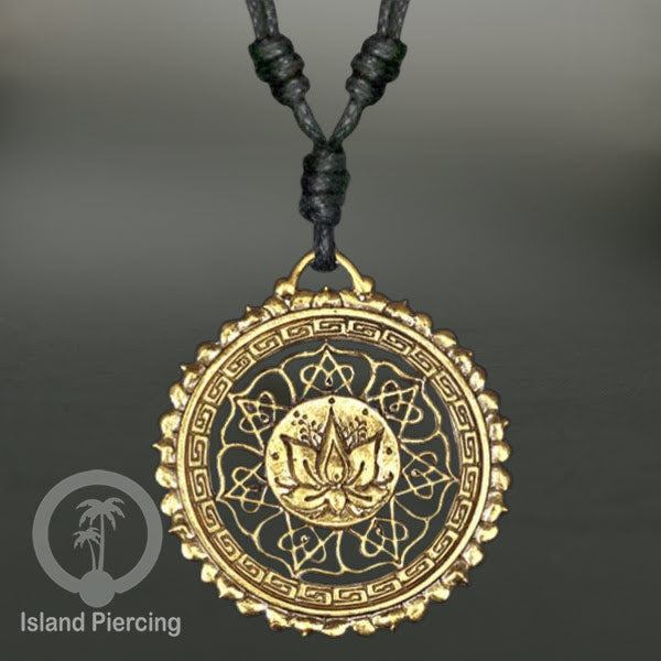 Kalung Liontin Kuningan motif Mandala Brass Pendant Necklace Mandala and Ohm designs