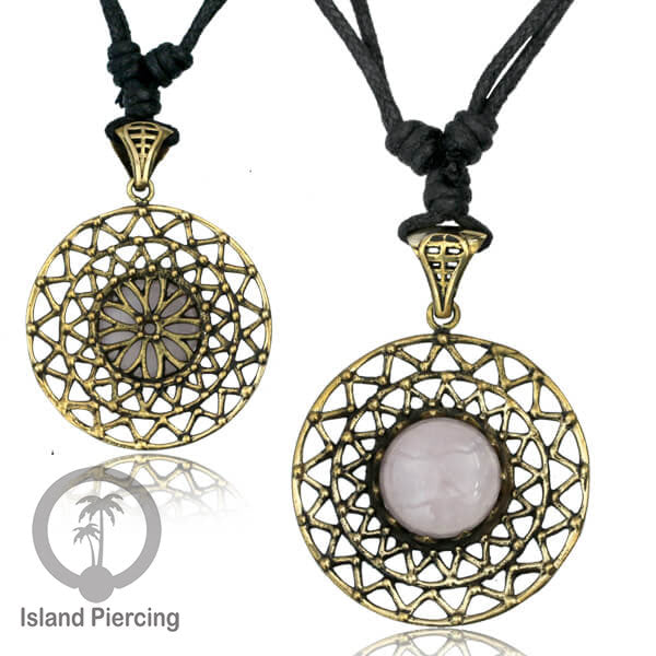 Kalung Liontin Kuningan dengan Batu Turquoise Brass Pendant Necklace with Turquoise