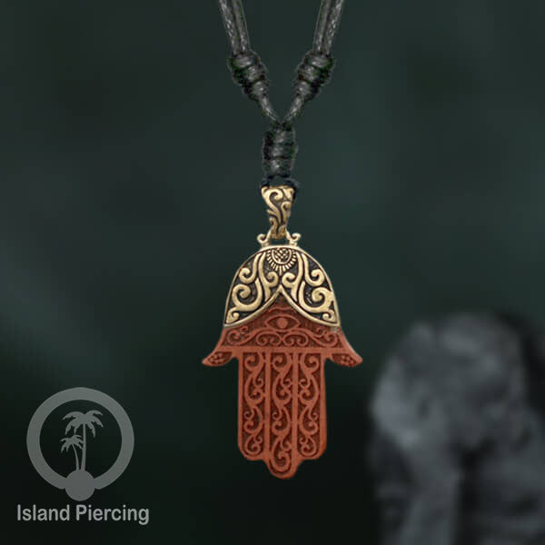 Kalung Liontin Kuningan Brass Pendant Necklace Buddha Gecko Amber Fatima Hand