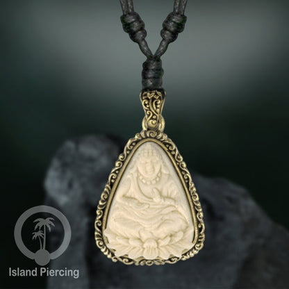 Kalung Liontin Kuningan Brass Pendant Necklace Buddha Gecko Amber Fatima Hand