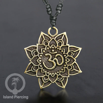 Kalung Liontin Kuningan motif Mandala Brass Pendant Necklace Mandala and Ohm designs