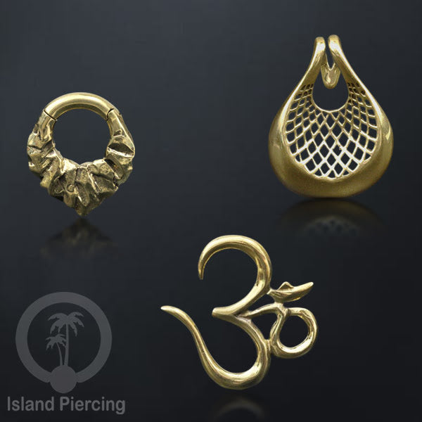 Brass Body Piercing Expander, Tindik Lubang Kuping Besar, Perhiasan Tindik Kuningan